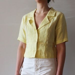 Ilana Kohn Mellow Linen Oliver Shirt in Lemon